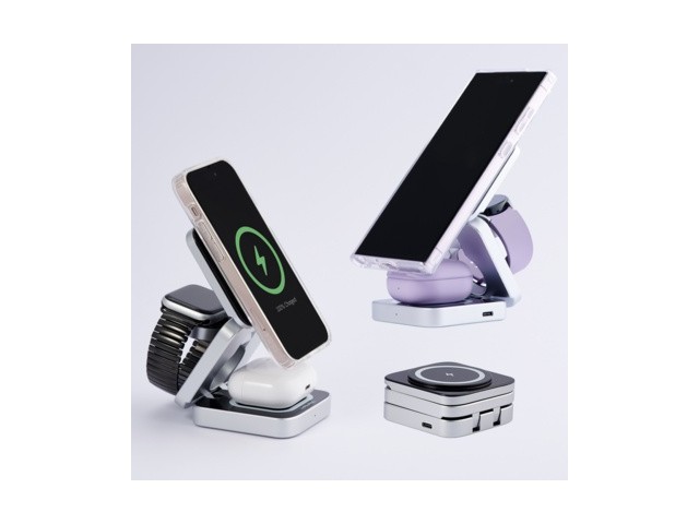 [아이폰 애플워치 충전기 3 in 1 고속 휴대용] 놓치지 마세요 폴리폴 3in1 맥세이프 무선충전기 Qi2 아이폰 애플워치 에어팟